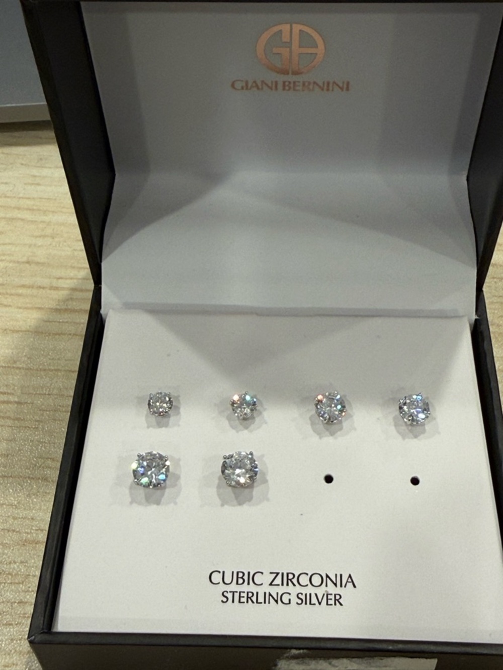 Giani Bernini Sterling Silver Clear Cubic Zirconia Stud Earring Set